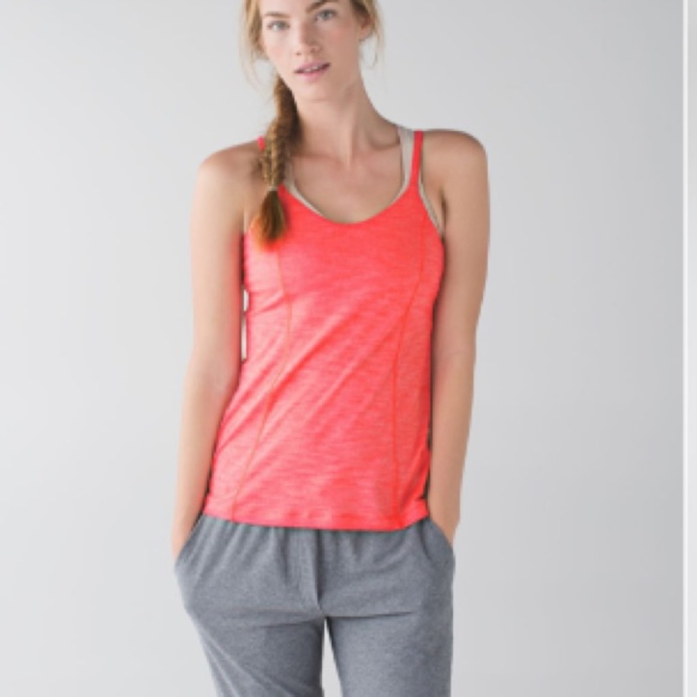 Lululemon Run For Gold Tank Coral Beige Size 2